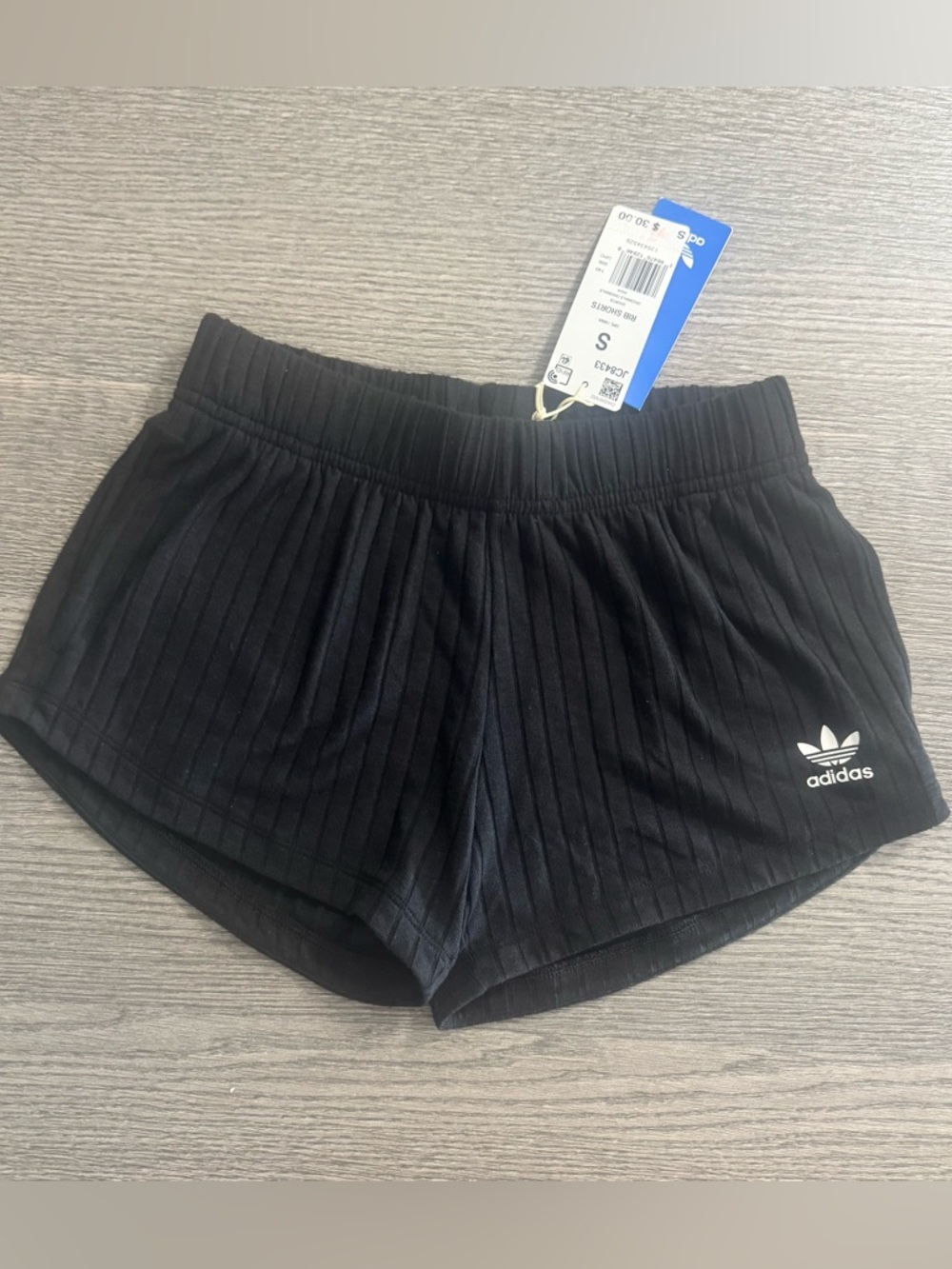 Adidas Originals Girls Ribbed Shorts Black Size Small